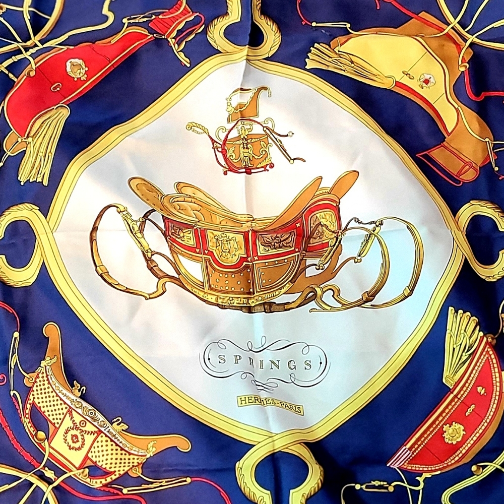 Beautiful Navy Blue Hermes Scarf 35x35